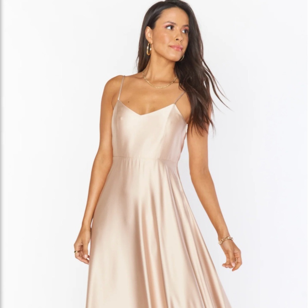 Show me your mumu Satin Faith Champagne dress